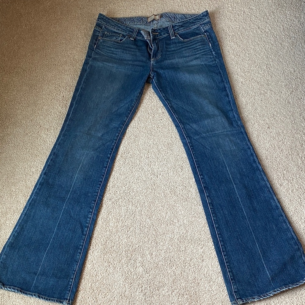 PAIGE Flare & Wide Leg Blue Jeans